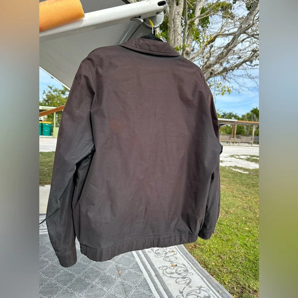 NEWPORT HARBOR Microfiber Brown Bomber Style Jacket Lined 5 Pockets Mens Size XL